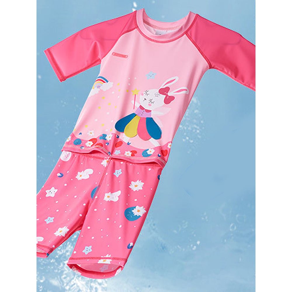 3D Pink Rabbit Fairy Print Swimwear for Kids & Toddlers with UPF 50+ - Little Surprise Box3D Pink Rabbit Fairy Print Swimwear for Kids & Toddlers with UPF 50+