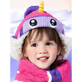 3pcs Quilted Unicorn Theme Winter Cap, Mufflers and Gloves - Little Surprise Box3pcs Quilted Unicorn Theme Winter Cap, Mufflers and Gloves