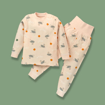 Queen Swan Full sleeves tops & pants set Unisex Kids Wear