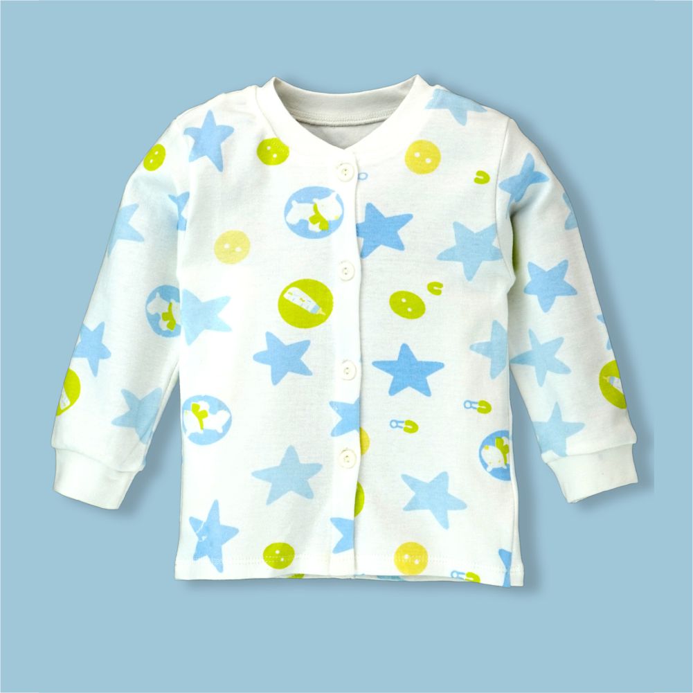 White Star & Bottle Print Full sleeves tops & pants set Unisex Kids Wear