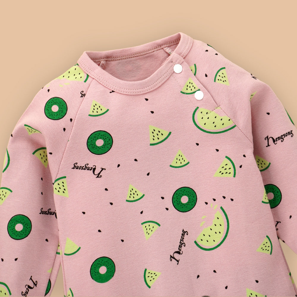 Pink Watermelon Print Romper Unisex Kids Wear
