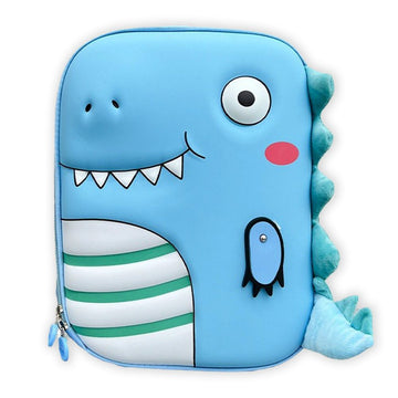 Mini Size Blue Smiling Dino Nursery and Early School Backpack for Pre Toddlers, 2years- 5years
