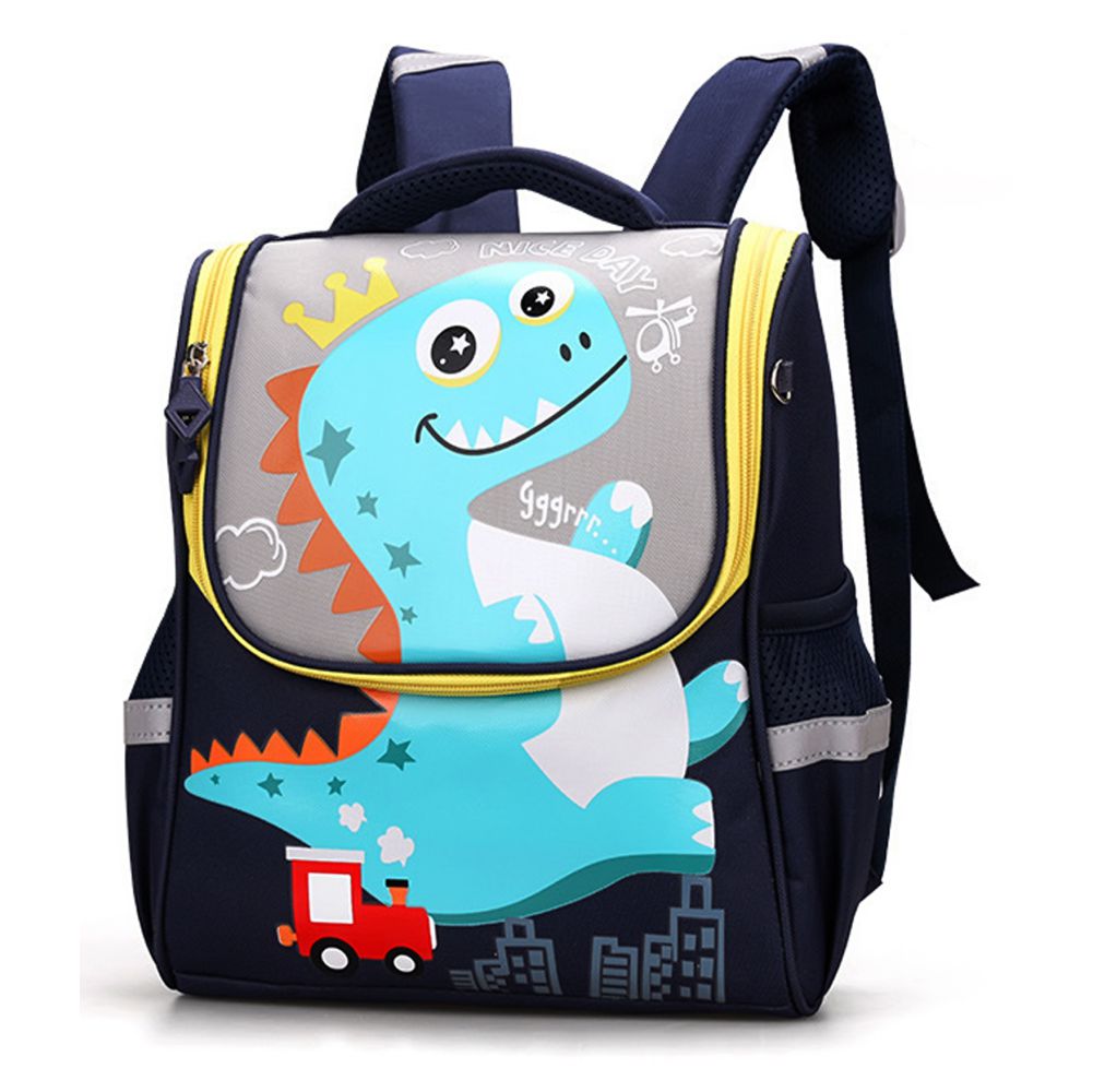 Navy Dino Flap Early School Backpack for Toddlers, 2yrs - 5yrs