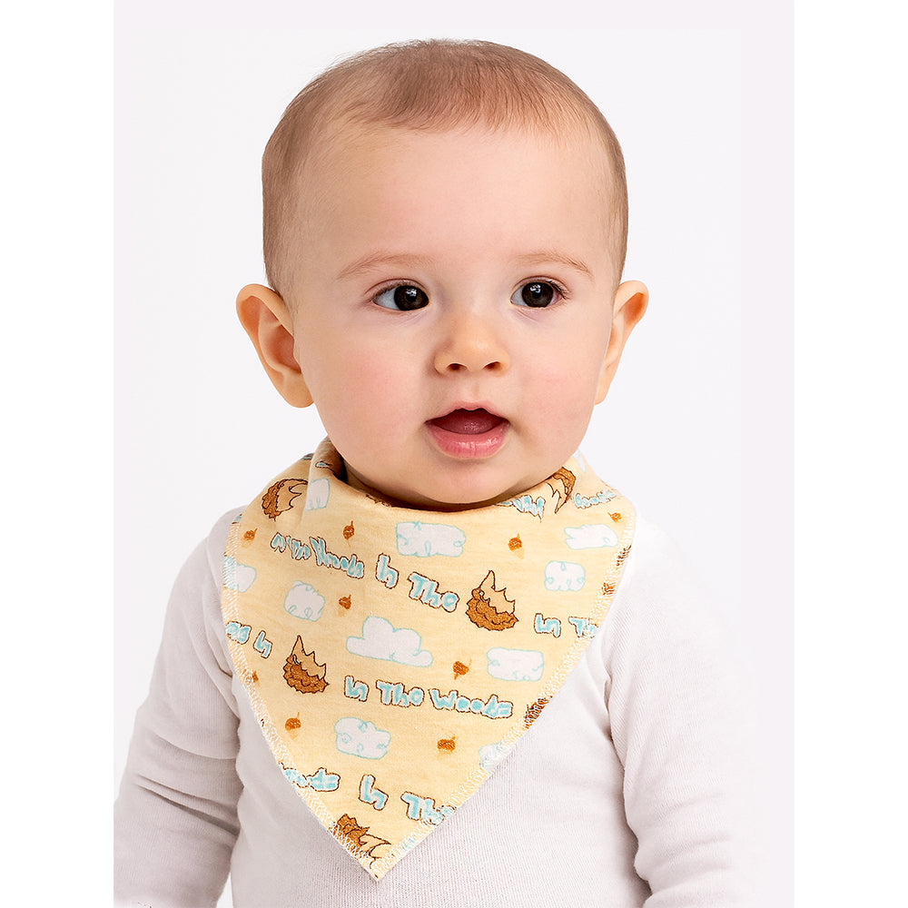 3PCS Set of Hedgehog print premium adjustable snap button closure Bibs