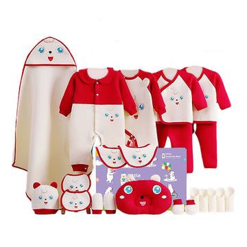 23pcs Red & White Star Eye Newborn Baby Girl/Baby Boy Gift Hamper Set,0-12 months