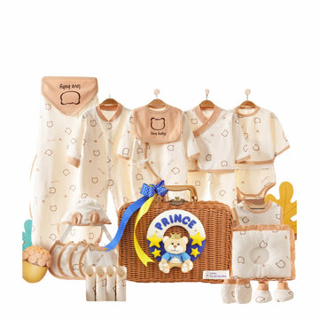 27 pcs Brown Prince Teddy  Newborn Baby Girl/Baby Boy All Season wear,Gift Hamper set,0-6 months