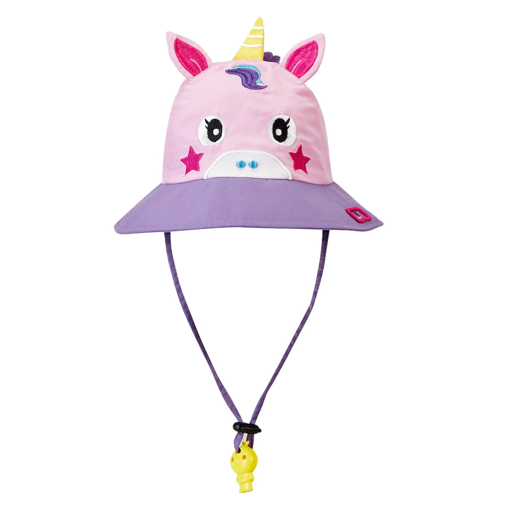 3D Horn Unicorn Wide Coverage Sun Hat for Kids& Toddlers with Adjustable Strap