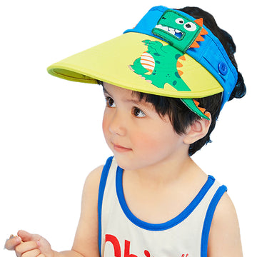Cotton Blue Dino theme Visor Hat for Kids& Toddlers