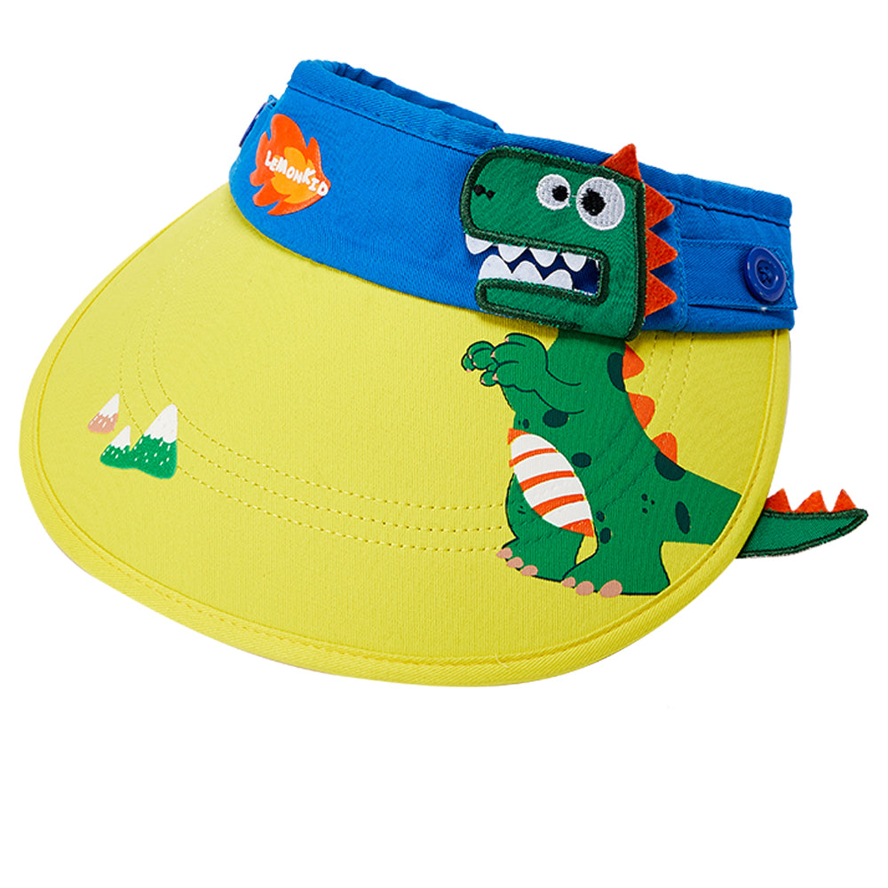 Cotton Blue Dino theme Visor Hat for Kids& Toddlers