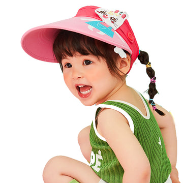Cotton Pink Rabbit theme Visor Hat for Kids& Toddlers