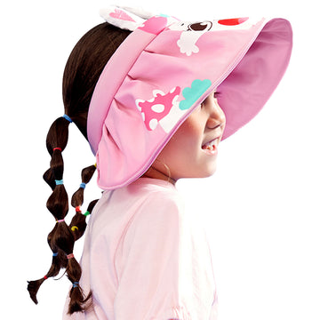 Headband styled Pink Rabbit themed Visor Hat for Kids.