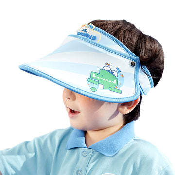 Blue Dino theme soft Fabric Visor Hat for Kids& Toddlers