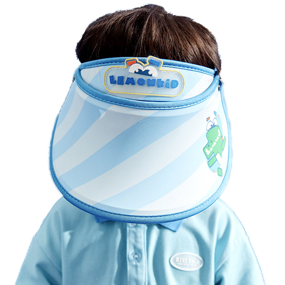 Blue Dino theme soft Fabric Visor Hat for Kids& Toddlers