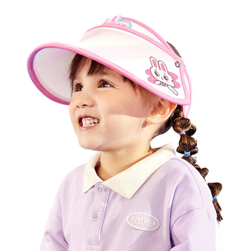 Pink Rabbit theme soft Fabric Visor Hat for Kids& Toddlers