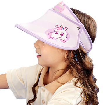 Lilac Unicorn theme soft Fabric Visor Hat for Kids& Toddlers