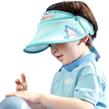 Teal Whale theme soft Fabric Visor Hat for Kids& Toddlers