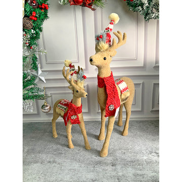 2 pcs, 13 inches and 18 inches Deer Christmas Decor