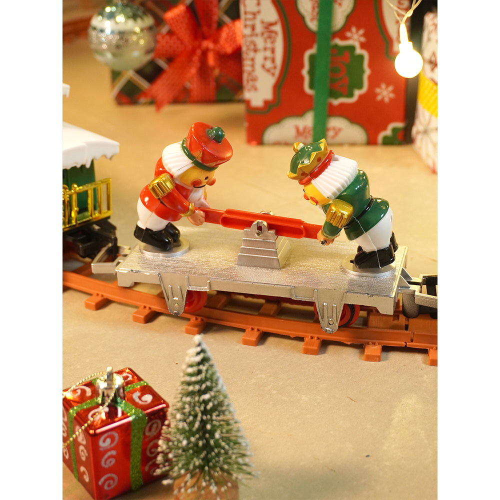 52pcs  Classic  electric Train Track set with Light and Sound for Christmas Tree Base Decor