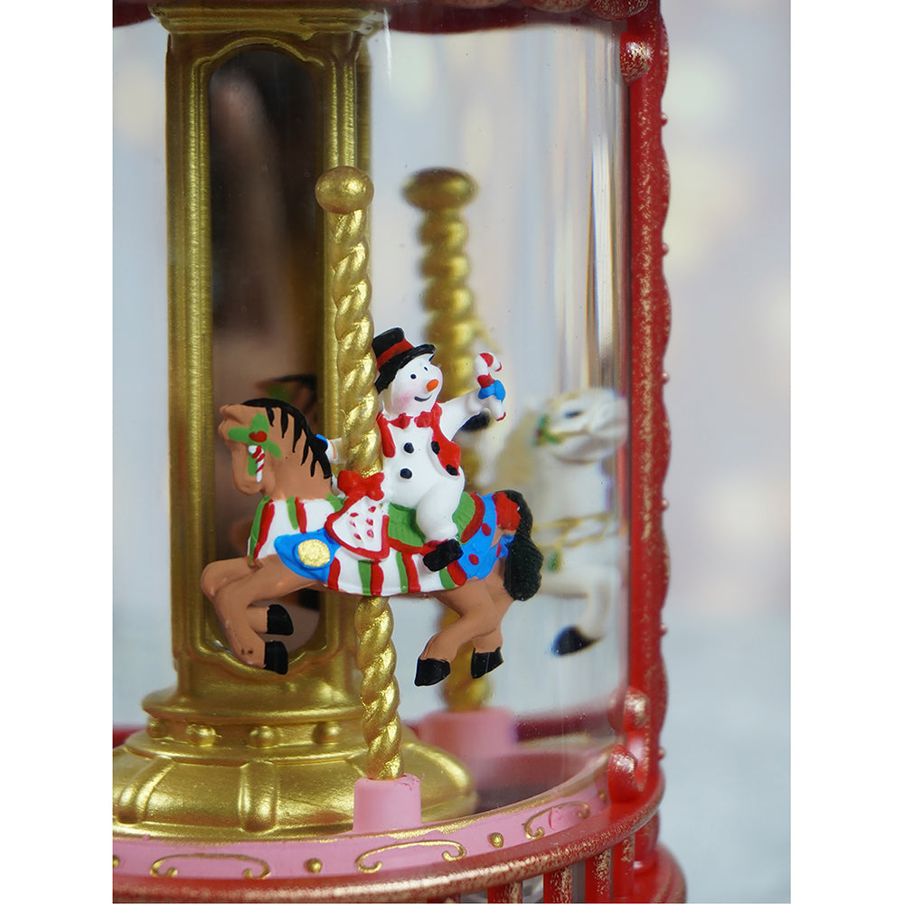 Glitter light Water, Musical Rotating Christmas Carousel/ snow Globe Christmas Décor
