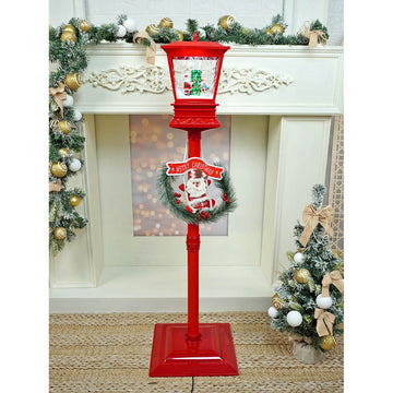 42 inches Santa, Snowman, Tree Red Lamp Post and Snow Globe christmas Décor