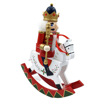Red wooden rocking horse Christmas Home and table décor