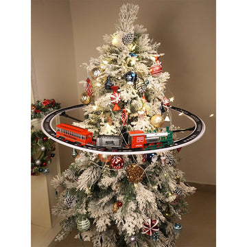Train around the tree set with Light and Sound for Christmas Tree Decor