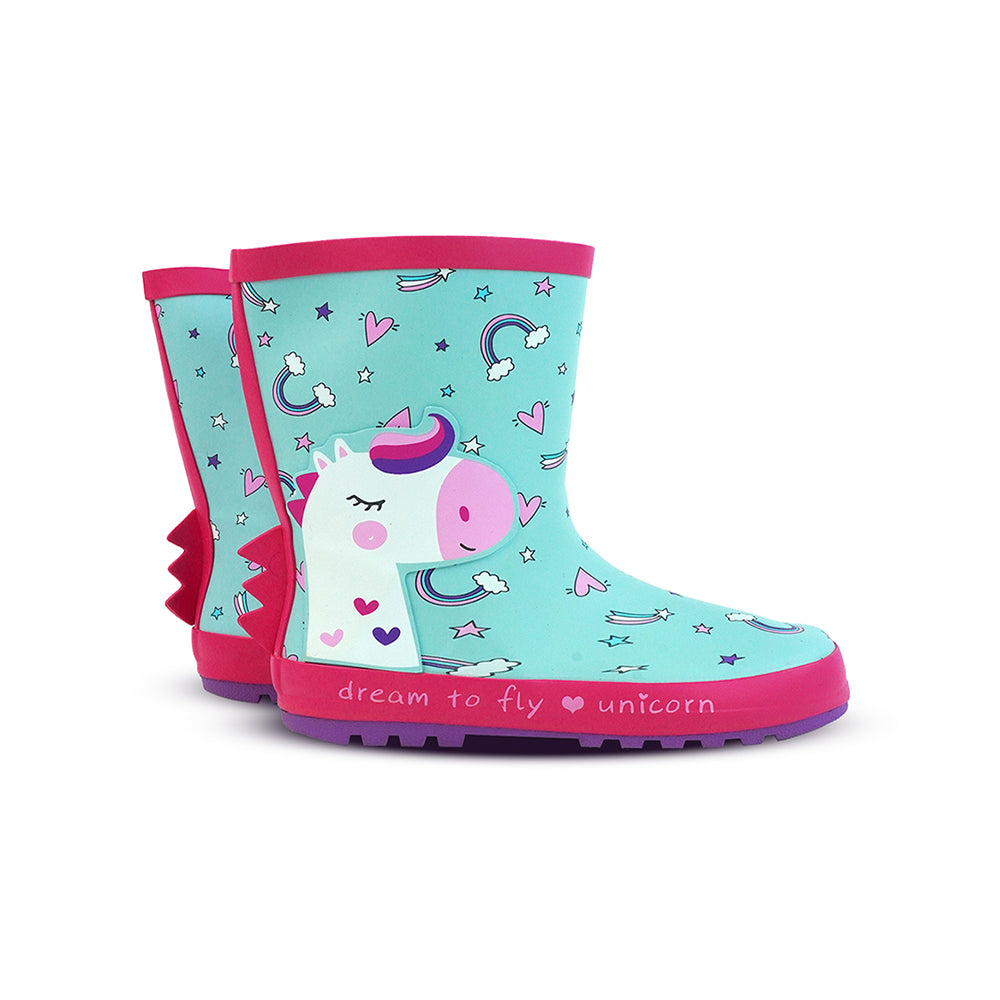 Dreamy Unicorn Rubber Rain Gumboots for Toddlers & Kids