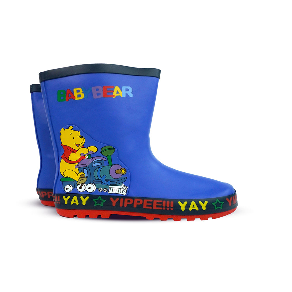 Happy Yay Bear Rubber Rain Gumboots for Toddlers & Kids