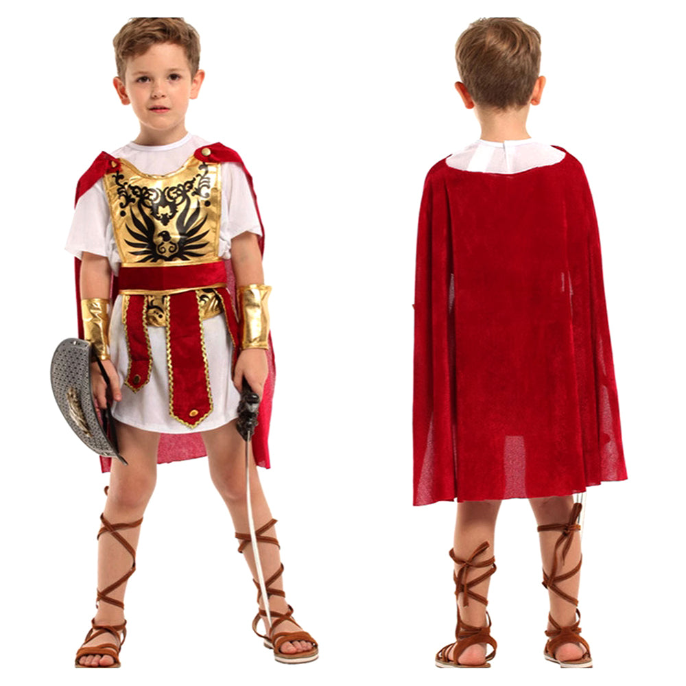 Gold Armour Gladiator, Kids Halloween Costume Fancy Dress Up