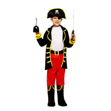 Black Coat one eye Pirate , Kids Halloween Costume Fancy Dress Up