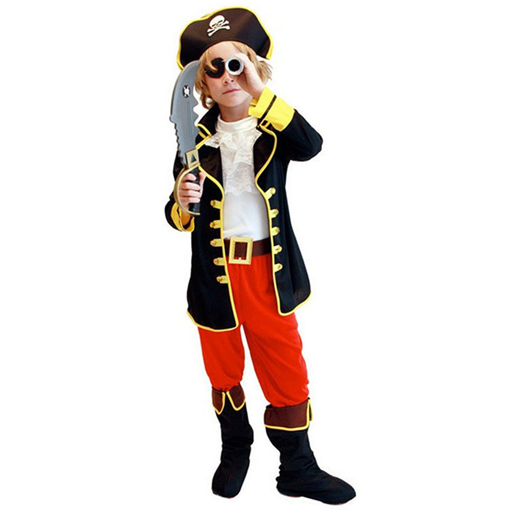 Black Coat one eye Pirate , Kids Halloween Costume Fancy Dress Up