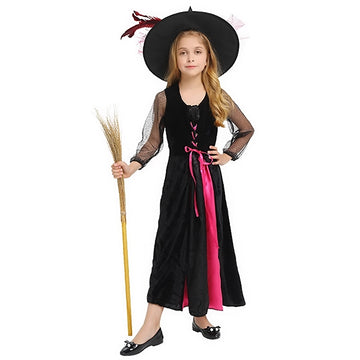 Black and Pink Witch , Kids Halloween Costume Fancy Dress Up