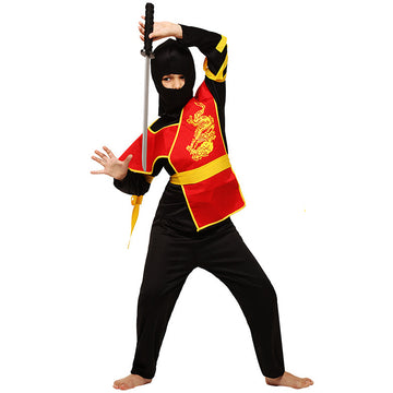 The Black & Red Dragon Ninja, Kids Halloween Costume Fancy Dress Up