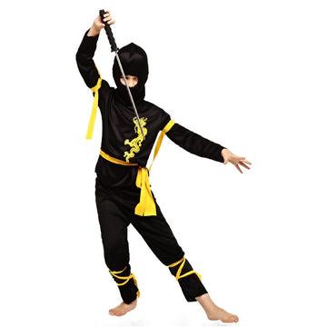 The Black & Yellow Dragon Ninja, Kids Halloween Costume Fancy Dress Up
