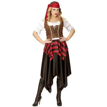 Checks Top & Skirt Pirate Adult Halloween Costume Fancy Dress Up