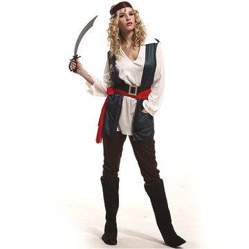 Green Coat Pirate Adult Halloween Costume Fancy Dress Up