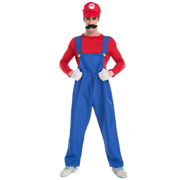 Super Brothers, Plumber Adult Halloween Costume Fancy Dress Up