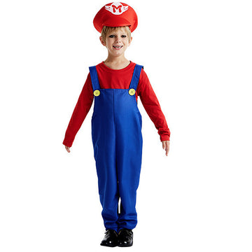 Junior Super Brothers, Plumber Kids Halloween Costume Fancy Dress Up
