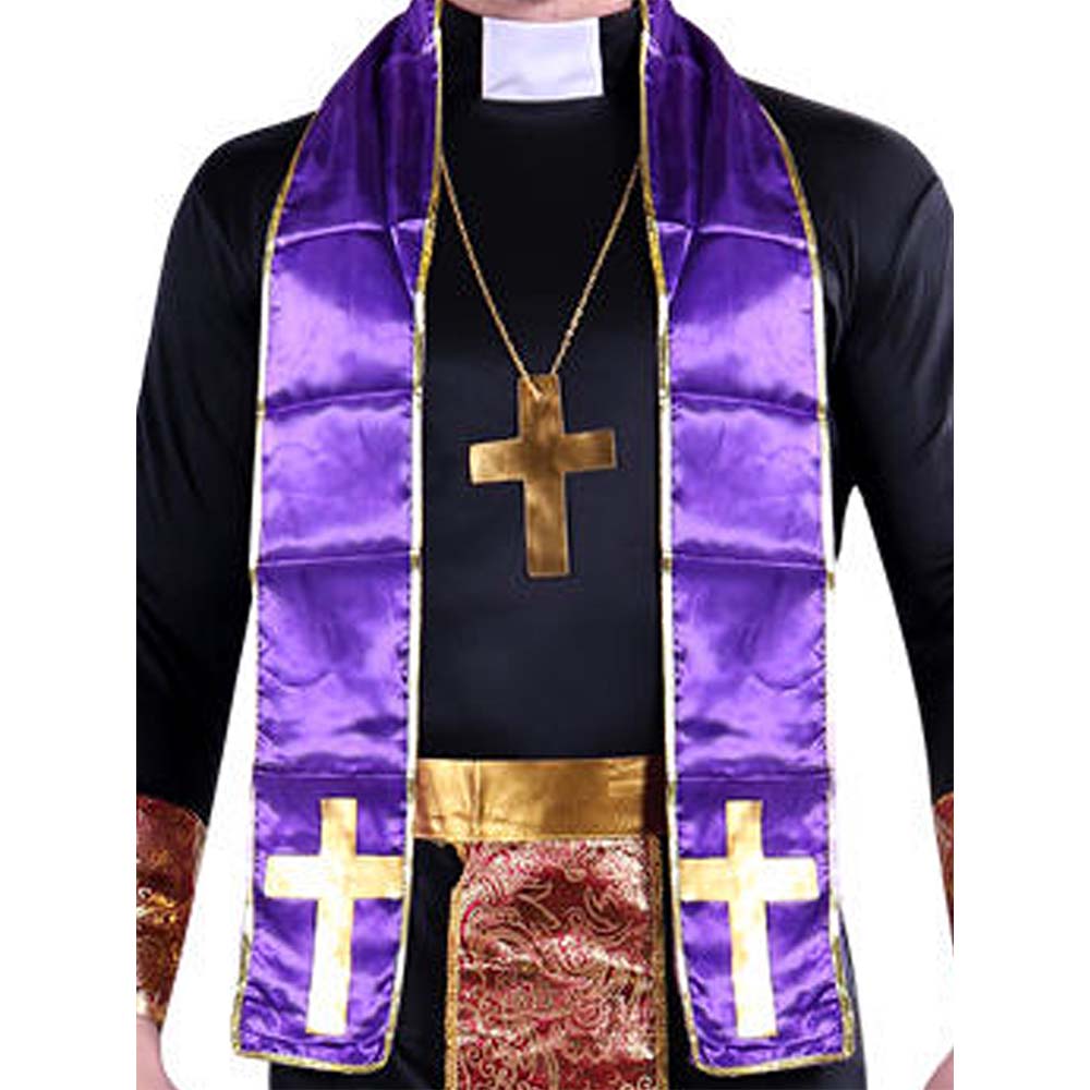 The Priest , Purple & Black Adults Halloween Costume Fancy Dress Up