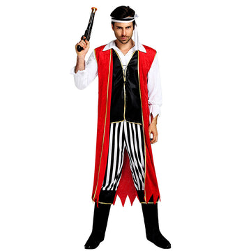 Red Coat Pirate Adult Halloween Costume Fancy Dress Up
