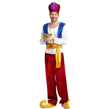 Aladdin White and Maroon Adults Halloween Costume Fancy Dress Up