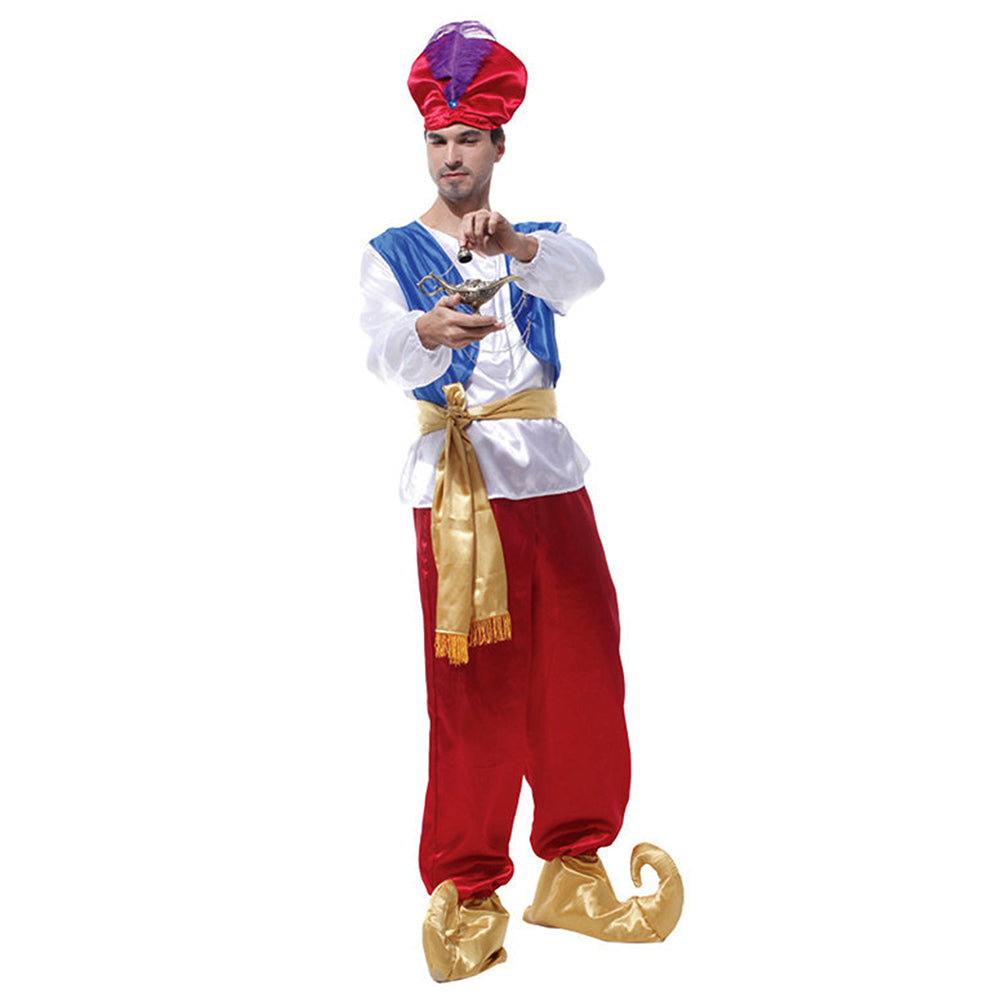 Aladdin White and Maroon Adults Halloween Costume Fancy Dress Up