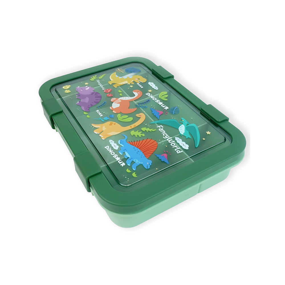 5Sections Olive Dino Lunch Box For Kids