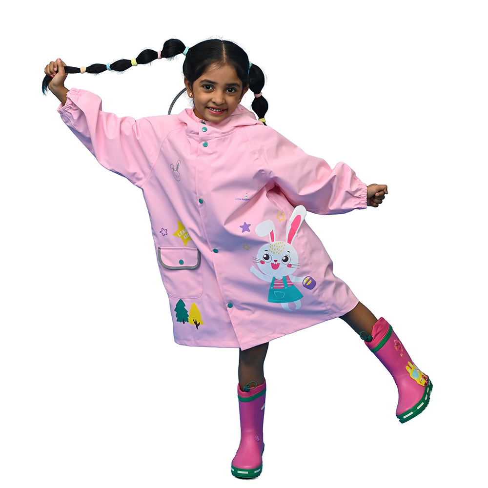 Baby Pink Rabbit Theme Raincoat for Kids - Little Surprise BoxBaby Pink Rabbit Theme Raincoat for Kids