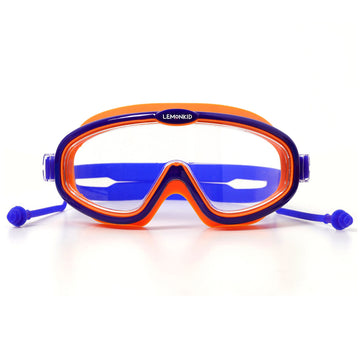 Blue Orange two border Anti Fog UV Protection Leakproof Design Swim Goggles for Kids,4yrs - 10yrs