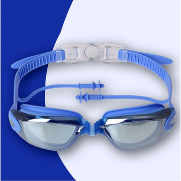 All Blue Eyelid Style Anti Fog UV Protection leakproof design Swim Goggles for Kids 10yrs and above