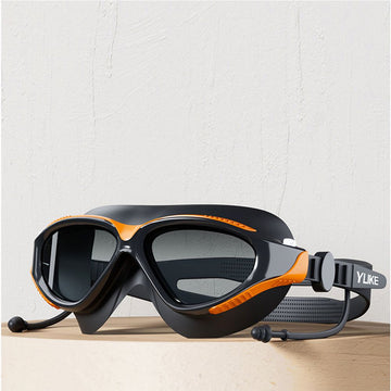 Black with Orange Clip  style Anti Fog UV Protection leakproof design Swim Goggles for Adults