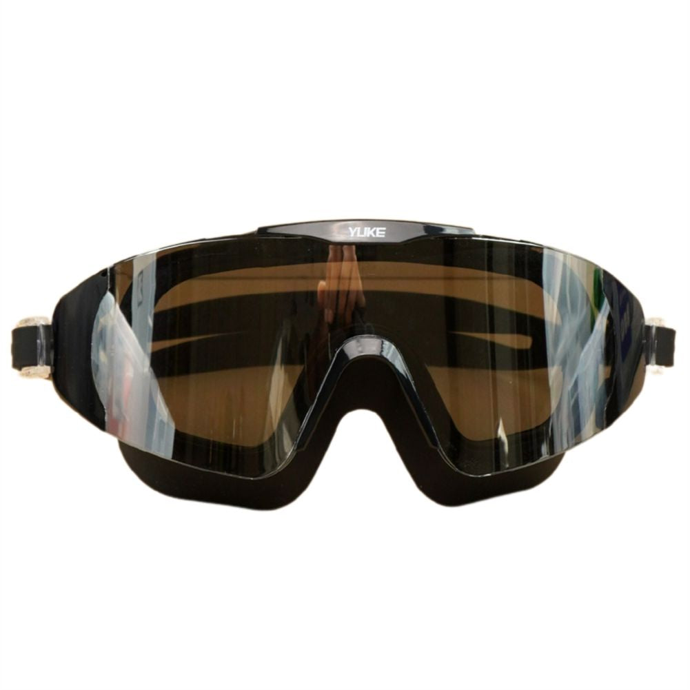 Black with Silver Full Glass panel styled Anti Fog UV Protection leakproof design Swim Goggles for Adults