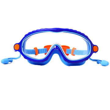 Blue & Orange Bubble Anti Fog UV Protection Leakproof Design Swim Goggles for Kids,4yrs - 10yrs
