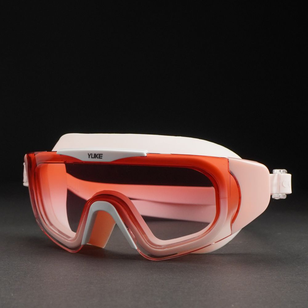Pink with Coral Full Glass panel styled Anti Fog UV Protection leakproof design Swim Goggles for Adults